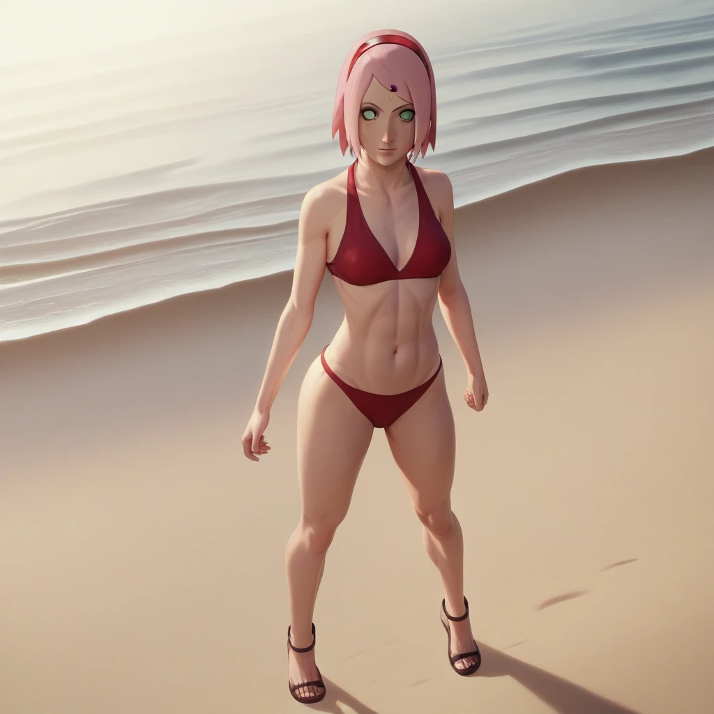 (masterpiece, Best quality, shiny skin), We from arcane, We, Red hair, short hair (red bikini,), sunny day, naked body, bare long legs, coming, sweating, higher, split, (Keen eyes, Ideal face and body), (Smooth skin, wet skin)