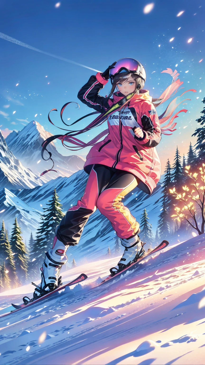 ,Ski Sprint,Ski sprint, ski sprint( super detailed), ( top quality), ( high definition ), 、( Female Alpine Skiing  )、  Genius Female Skier 、 Agile Turn  、 ski stock on both hands、Skis on both feet 。 Transcendental Gliding Skills 、  Dynamic Composition 、 Sports photography、Snow Slope 、 top quality, masterpiece,  high definition  、  8K Anime Art  、Ski Sprint/Ski sprint/ ski sprint、 It's snowing、 girl,Very beautiful  girl ,  cinematic lighting ,  Fast Paced Action  ,  Dynamic Movement ,
