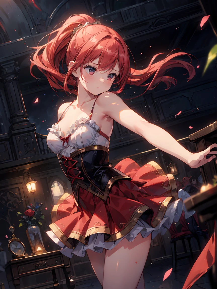chica anime con el pelo rojo y una corbata posando para una foto, Personaje de King of Fighters, vanessa, protagonista femenina 👀 :8, Yayoi Kasuma, Arte oficial del personaje, Personaje del juego de lucha, arte oficial de SNK