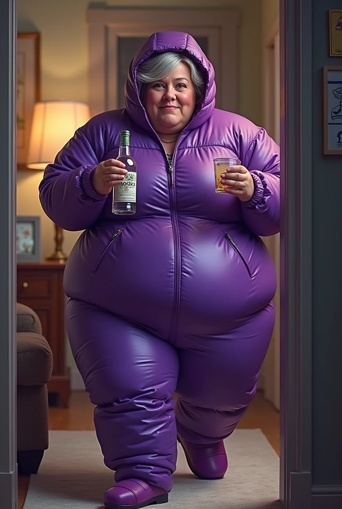 a extremely obese pregnant black business woman is shopping at the alternative style boutique, soakingwetclothes, rain