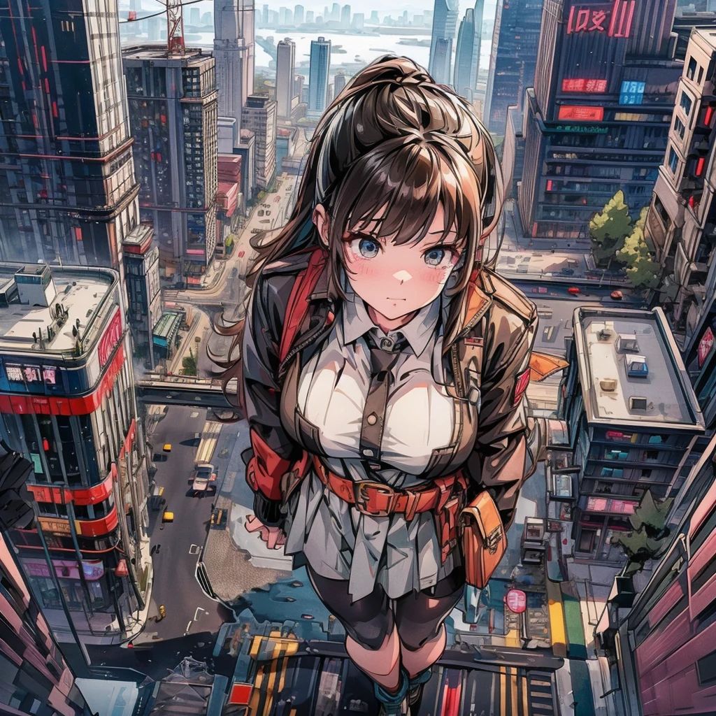 absurd res, high res, (masterpiece:1.4), ultra-detailed, 1girl, from above, space, floating