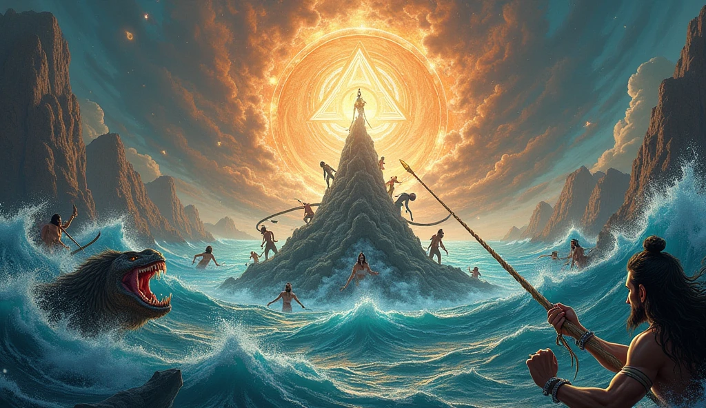 Samudra manthan acording to Hindu mythology 