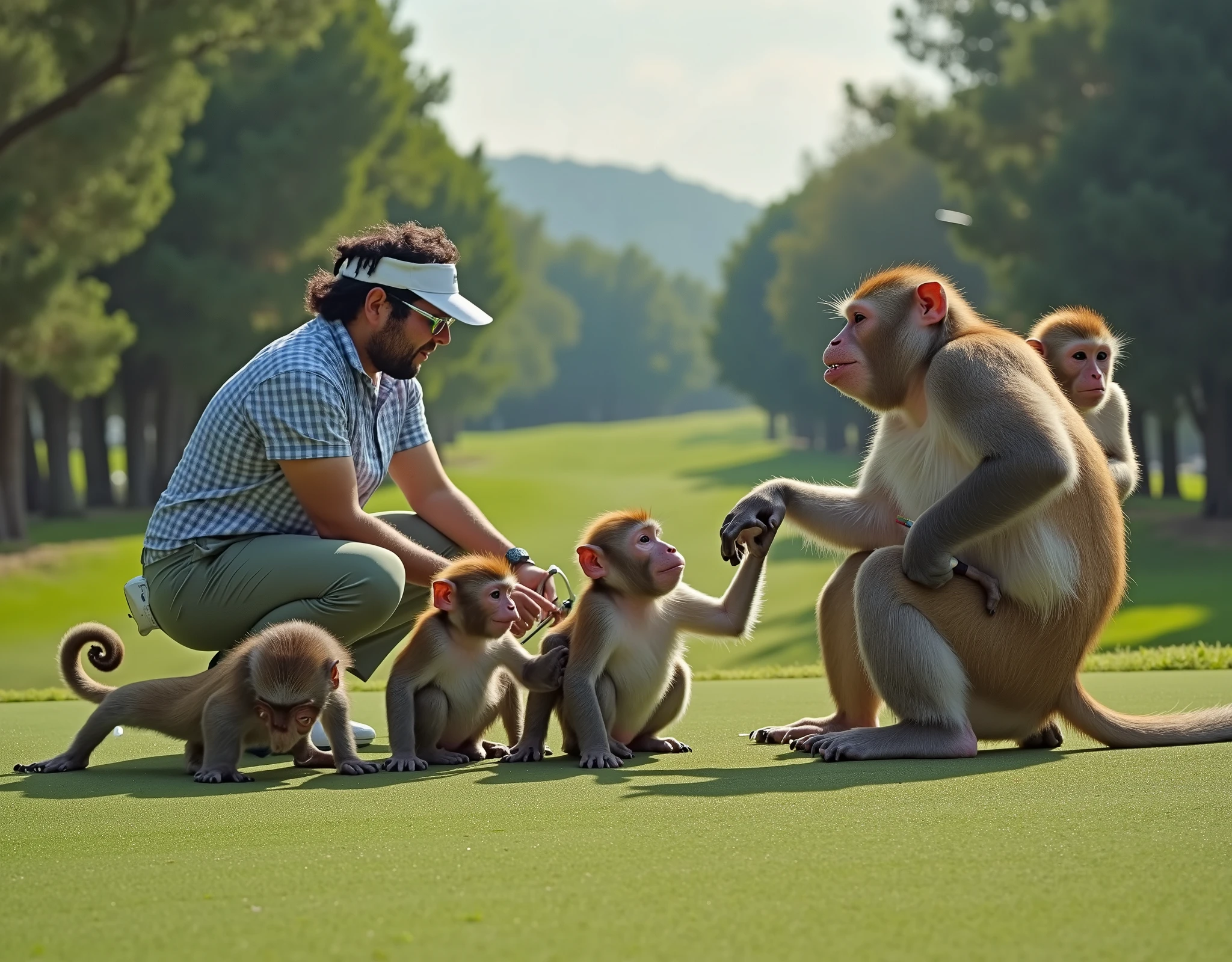 a photo of marlongobierno20 playing golf in a competition with monkeys