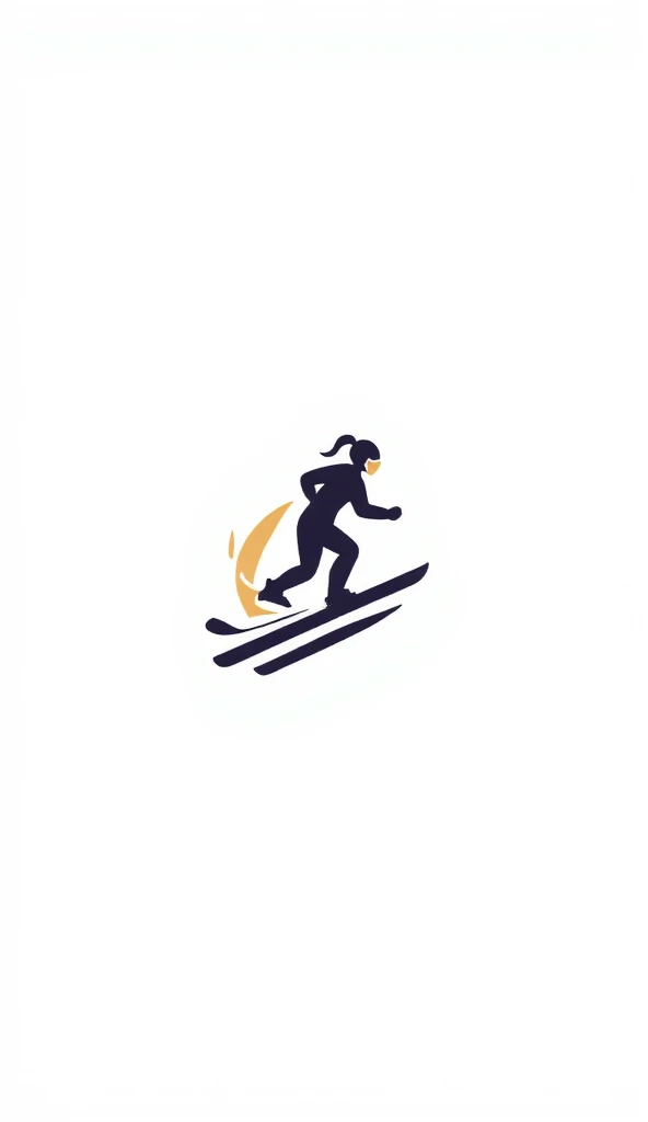 A simple vector logo of a woman ski sprinter, simple colors, vector art, round, Black and Red and white and blue colors 