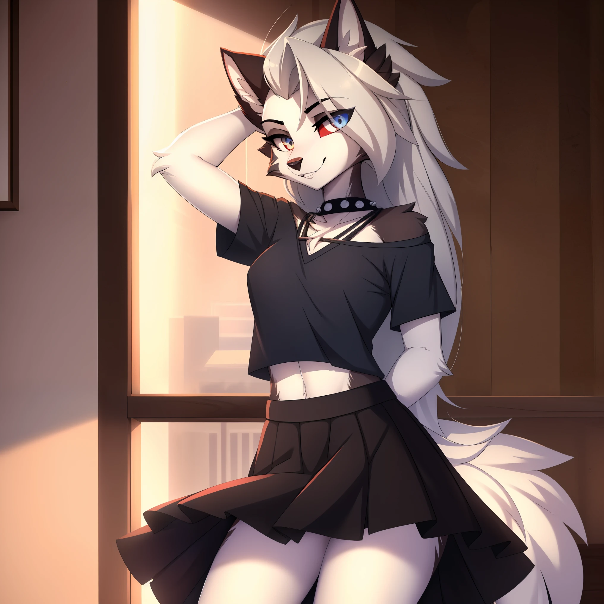 by zackary911,zackary911, wolf, anthro, giantess maid in kitchen, loona