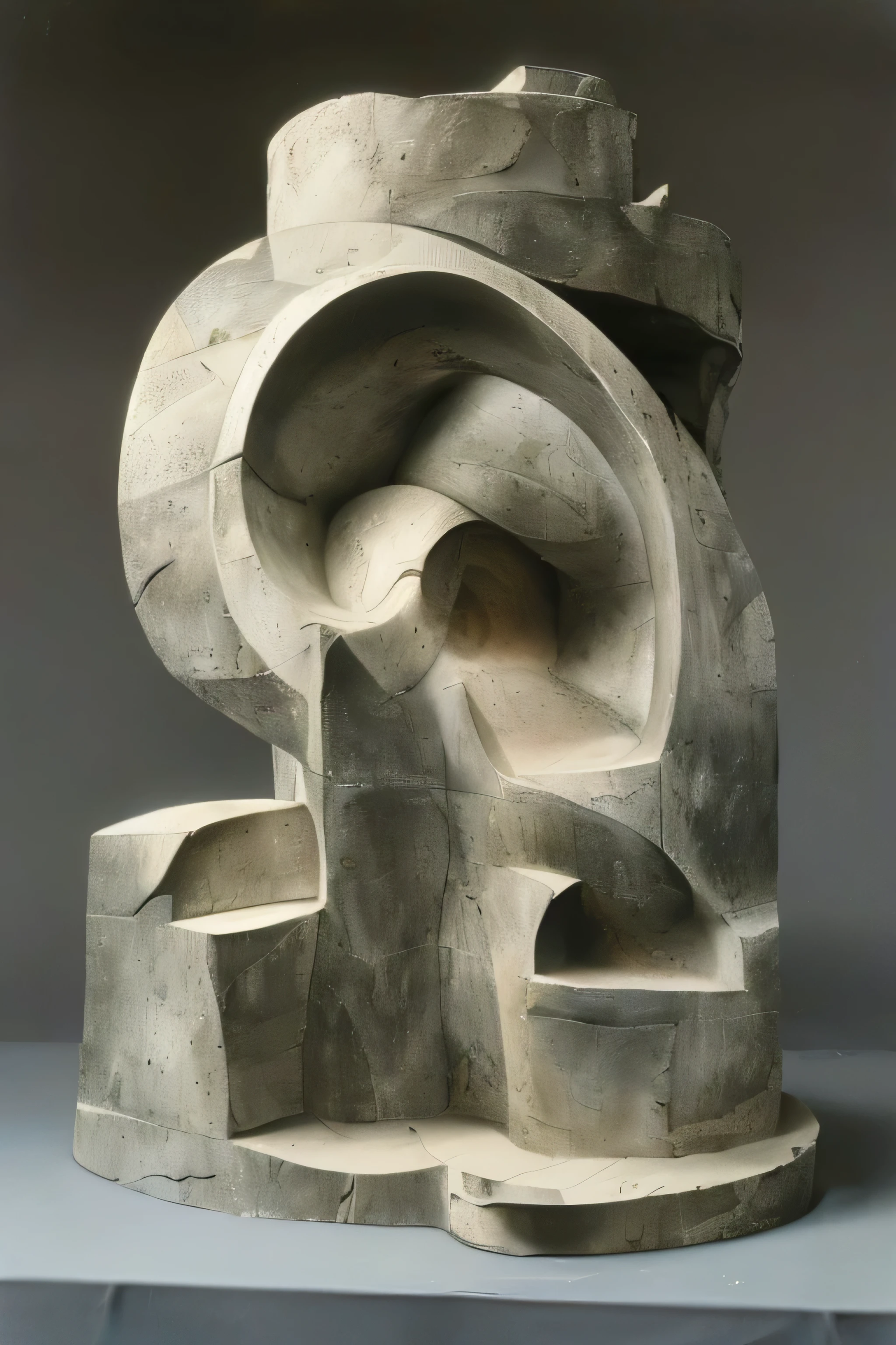 masterpiece,best quality,landscape,sculpture,drawing,style of Raymond Duchamp-Villon,