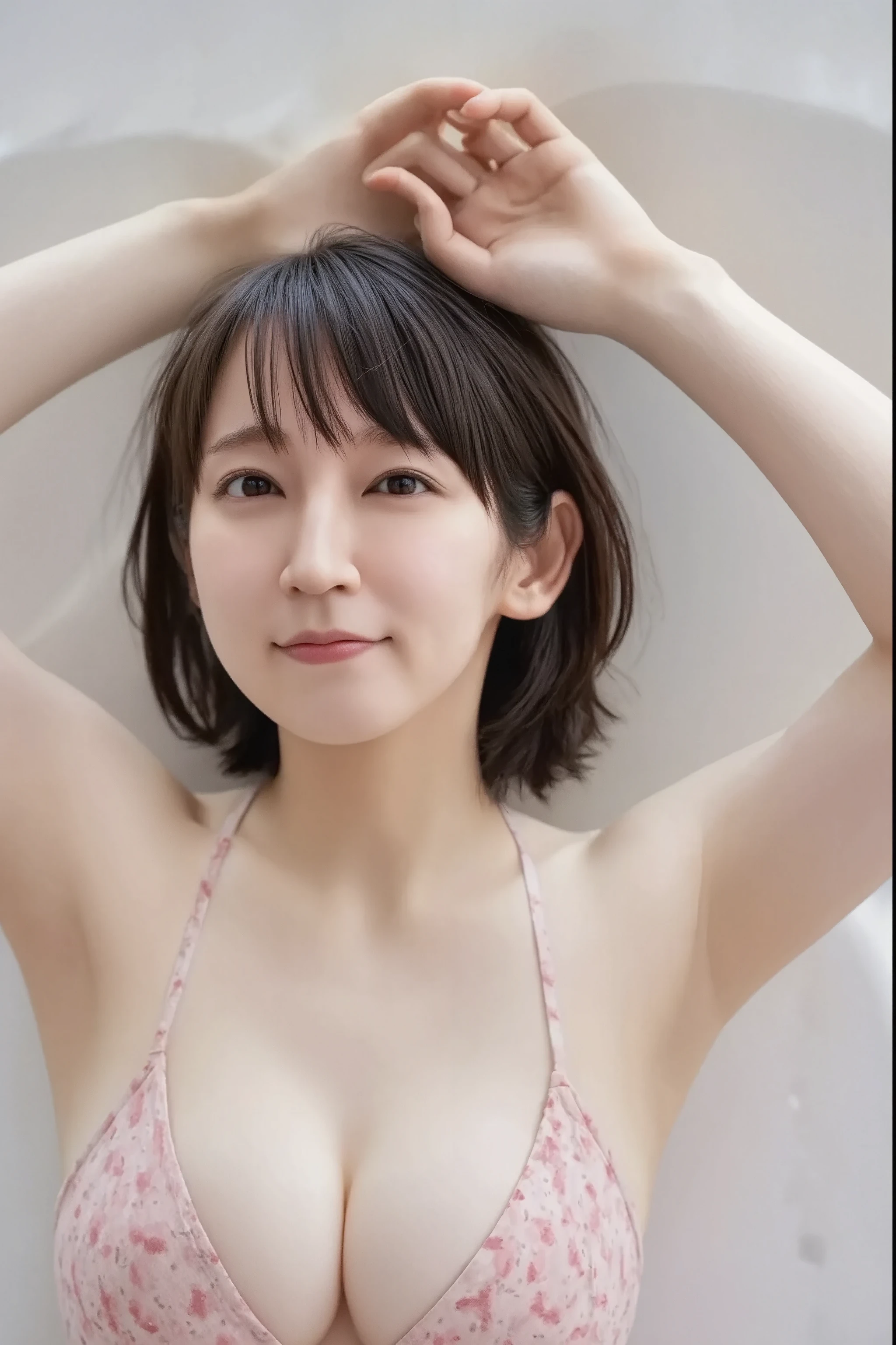 1 girl,(Best quality, 8k, 32k, Masterpiece),(Realistic: 1.5),riho yoshioka:2.5,nude:4.3,elect nipples:2.9,real nipples:3.0,spread pussy:4.2,flushed cheeks,medium breasts,straight long hair,pubic hair:5.1,great laughter,30 years old,on the bed