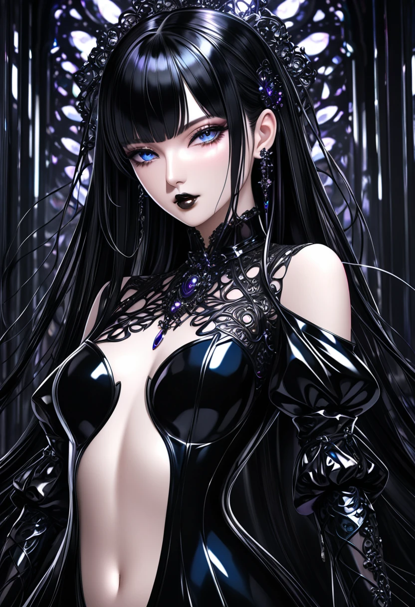 A woman (hyuuga hinata) with Roxo hair and Luminous eyes(Empty eyes) looks at the camera,
fishnets,black bodysuit,fishnet bodysuit,no panties,no bra,covered nipples
Beautiful picture of the character, character portrait, character portrait, 🤤 hinata huyga character art, epic portrait illustration, Details character portrait, neo-artcore and high quality portrait, fantasy concept art portrait, detailed matte fantasy portrait, charlie bowater art style, Detailed beautiful portrait, fantasy art portrait
oil and watercolor painting, dark, chiaroscuro, MythAn1m3