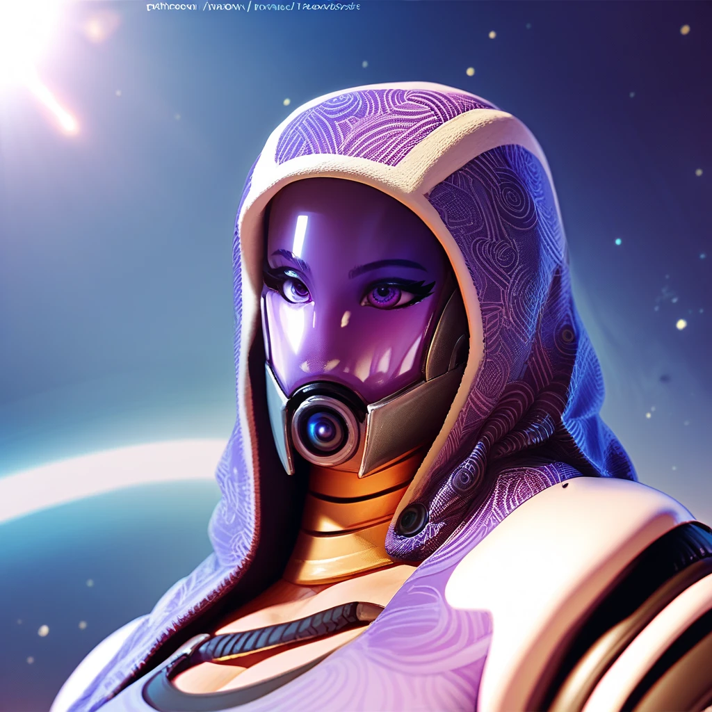 score_9, score_8_up, score_7_up, score_6_up, solo, tali, tali'zorah,  muscular, helmet, visor, space suit, face obscured 