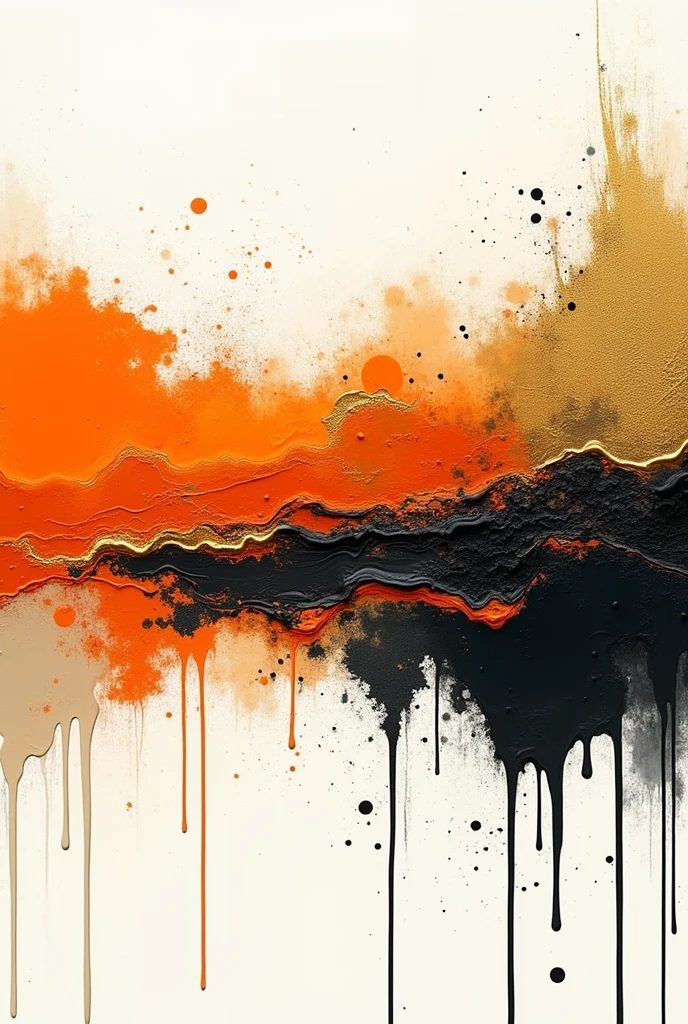 Abstract orange and white river art