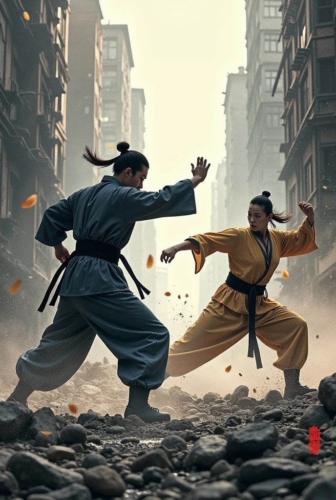 BRUCE LEE AND DONNIE YEN IN A BATTLE