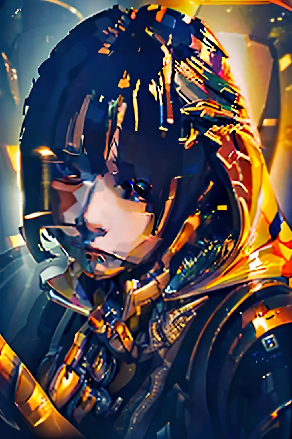Woman in a rubber suit、 detailed face 、 beautiful eyes、Sensual lips、Curvy Body、 Dramatic Lighting 、 shiny material、 dark and moody atmosphere、Cinematic、 High Quality 、 super detailed、 photorealistic、8k、masterpiece