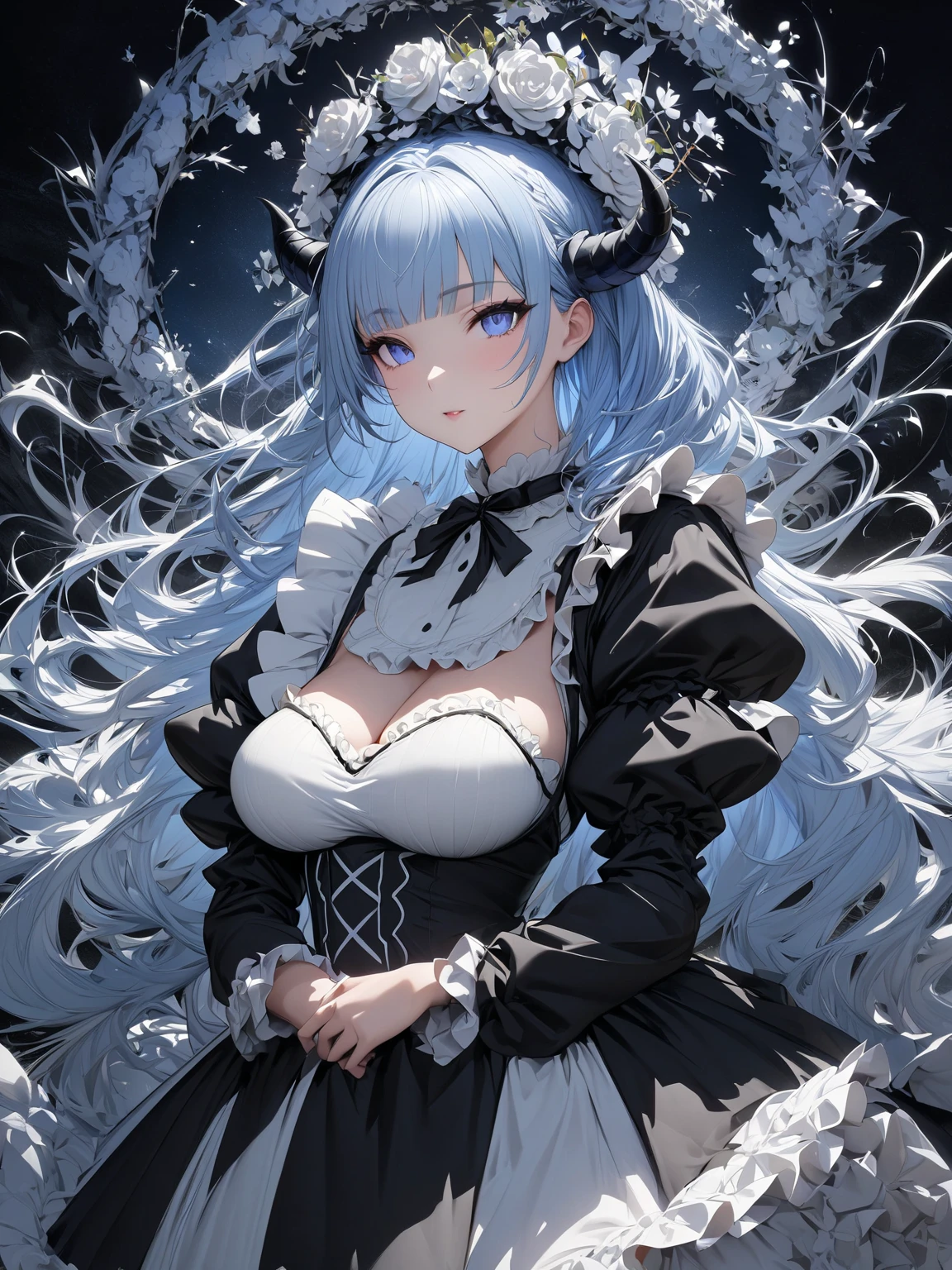 1girl,masterpiece, best quality, very aesthetic, absurdres,
Rem, Re:Zero - Starting Life in Another World - A demon maid with a deep loyalty and affection for the protagonist, Subaru, showcasing immense power and emotional depth.