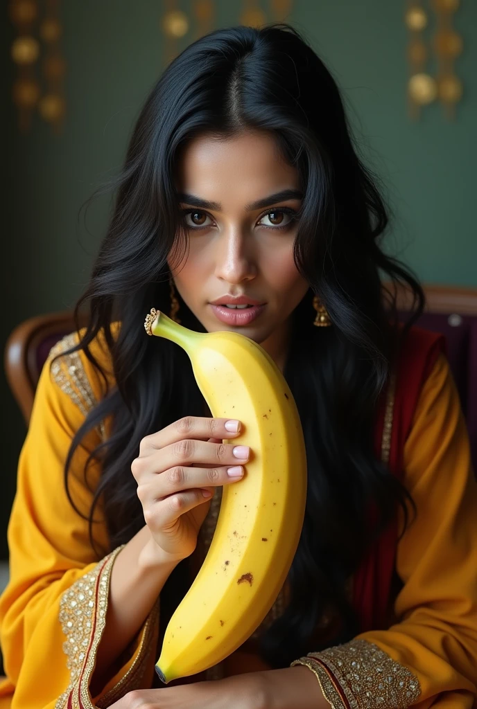 Sexy Pakistani girl licking banana