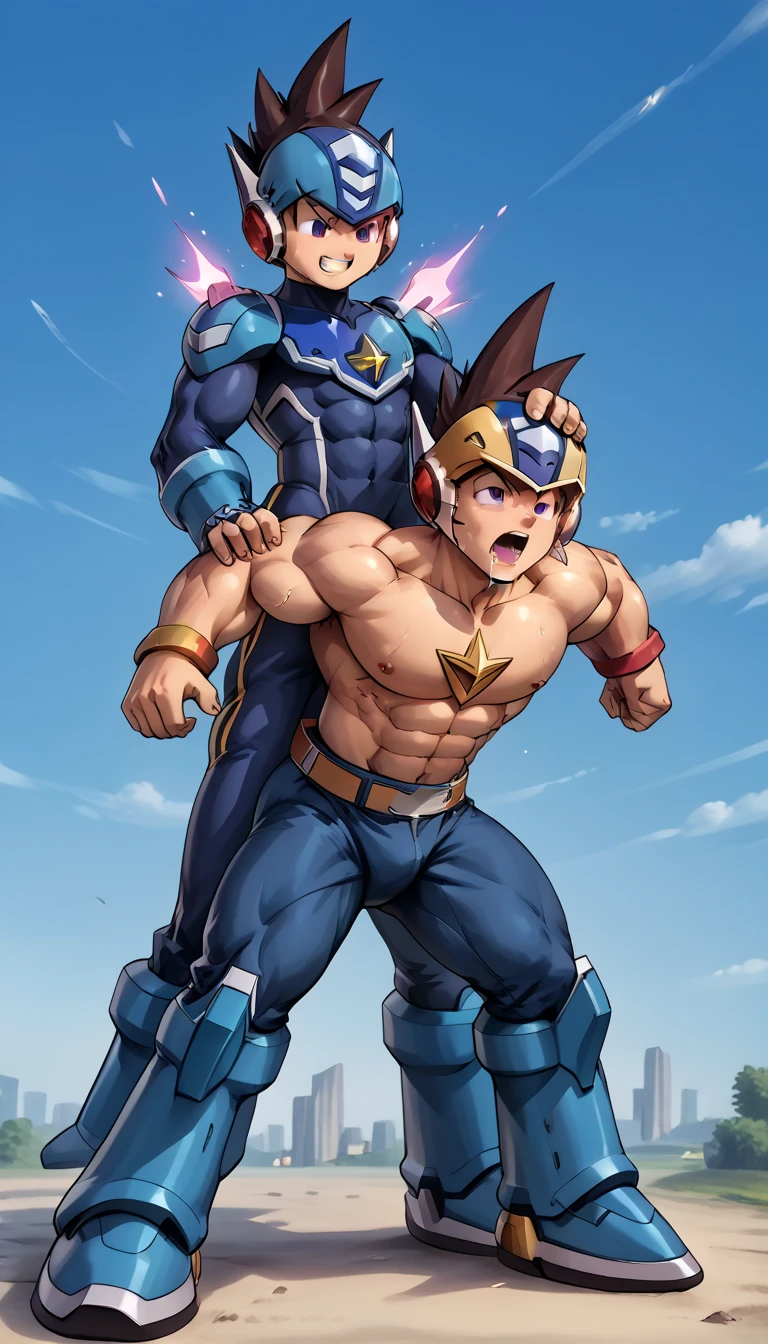  Max Image, top quality,((Very big muscles, sc1er6 {x} mega man {x} sc1er6 {x} mega man {x} x} x} is a good idea,)), impending sexual activity, pubic skin, glossy skin, anal sex,Stunned face,((doggy style, rape, Rape,2〜3boys)), lots of drool and sweat,,semen, steam,Chibi,Shota, s,Hands on head,Crush the city,Giant Machine Wings ,roling eyes,【score_9, score_8_up, score_7_up, score_6_up, detailed, intricate details,best quality ,source_anime,
star force, brown hair, brown eyes, blue bodysuit, blue helmet, male focus, helmet, teeth, clenched teeth, bodysuit, spiked hair, outdoors, cloud】 man, sex,fuck, fellatio,(( Purple Eyes ,Light Emitting Eyes ,Aura from the eyes)),loose belt ,Resist brainwashing ,4K, full body, male focus,  ten-pack-abs , ten abdominal muscles, ten abs , ten pack abs, Ten-pack abs, hyper muscular legs, hyper muscular arms, hyper muscular thighs, hyper muscular arms, hyper muscular forearms, hyper muscular abs, hyper muscular pecs, hyper muscular shoulders, hyper muscular neck, hyper muscular boy, boy with hyper muscles, hyper muscles,gigantic hyper penis,Super Saiyan,super saiyan,1boy,male focus,blonde hair,Alone,green eyes,open mouth,dougi,super saiyan 1,spiked hair,son goku,white background,full body,