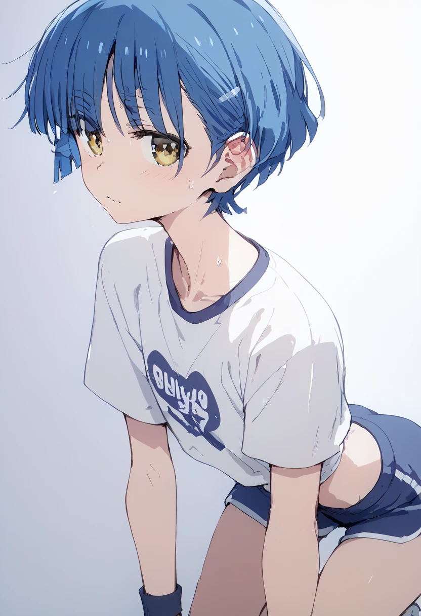 pt，Ryo Yamada， Anime Style ，Clothing，Sporty， Flat Shading，Yamaguchi Ryo， blue hair