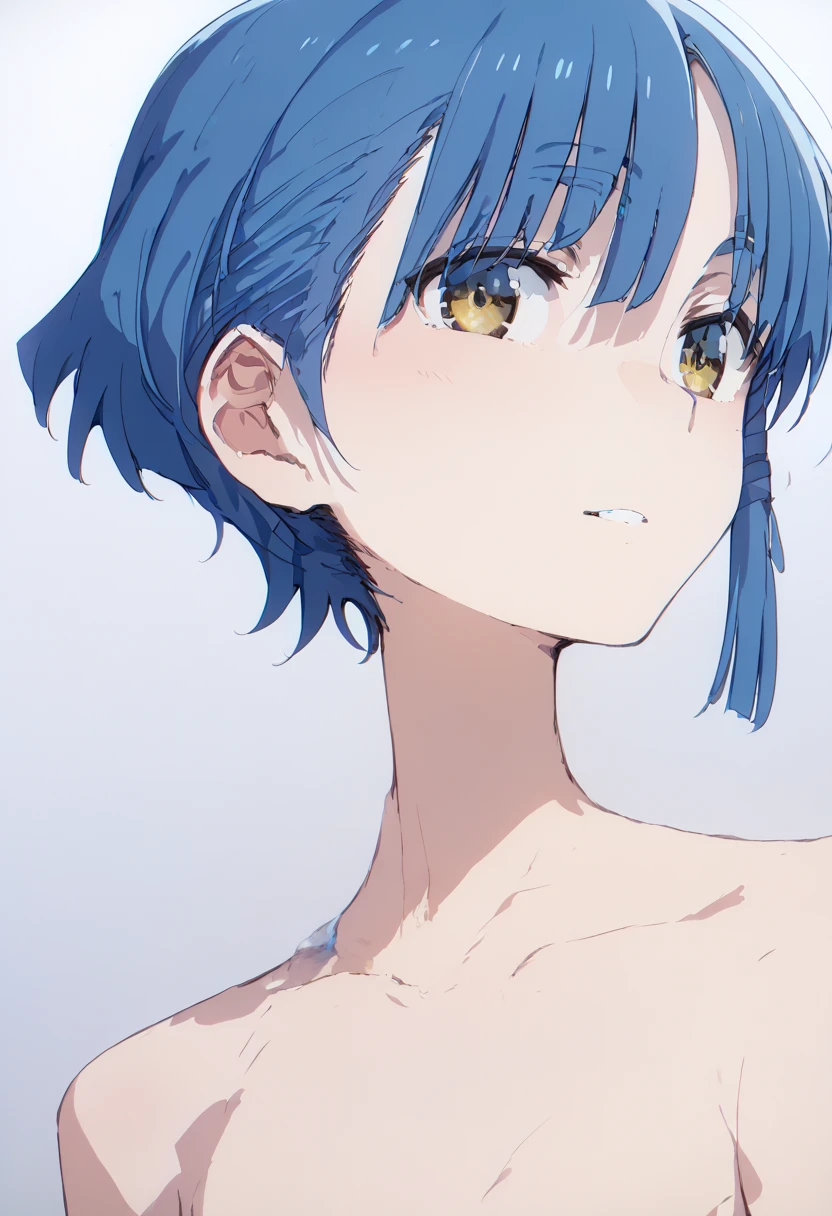 pt，Ryo Yamada， Anime Style ，Clothing，Sporty， flat shading，Yamaguchi Ryo， blue hair，Completely naked，（ top quality，4K）