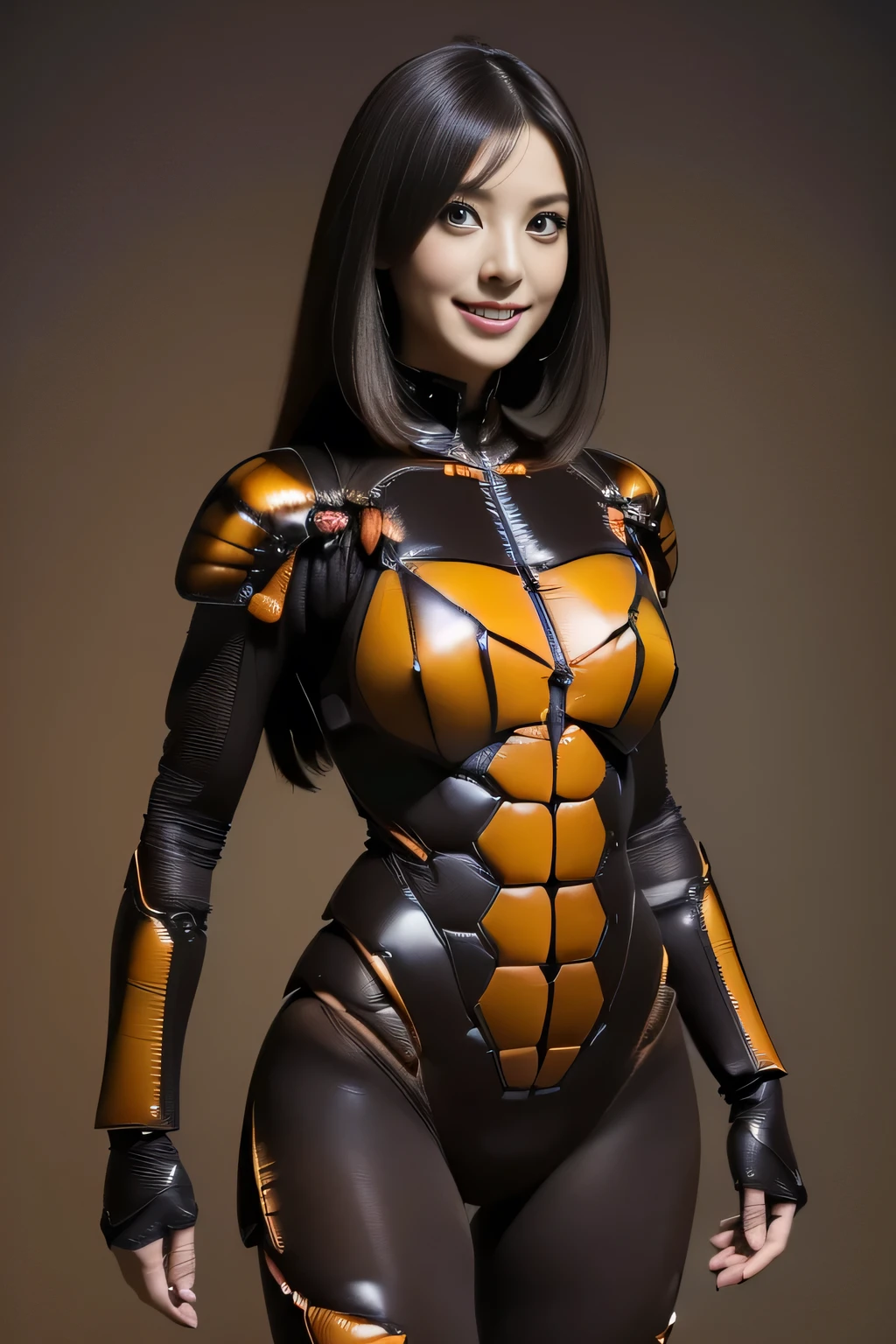 (high resolution,masterpiece,best quality,extremely detailed CG, anime, official art:1.4), realistic, photo, amazing fine details, all intricate, gloss and shiny,awesome many layers, 8k wall paper, 3d, sketch, kawaii, illustration,( solo:1.4), perfect female proportion,villainess, (fusion of dark brown cockroach and lady:1.4), (brown cockroach form lady:1.2), (brown cockroach lady:1.2), (fusion:1.2), (solo:1.4), (evil smile:1.2), muscular, abs, (cockroach brown exoskeleton bio insect suit:1.4), (cockroach brown exoskeleton bio insect armor:1.2), (brown transparency cockroach wing:1.4), (brown cockroach antennae:1.3),