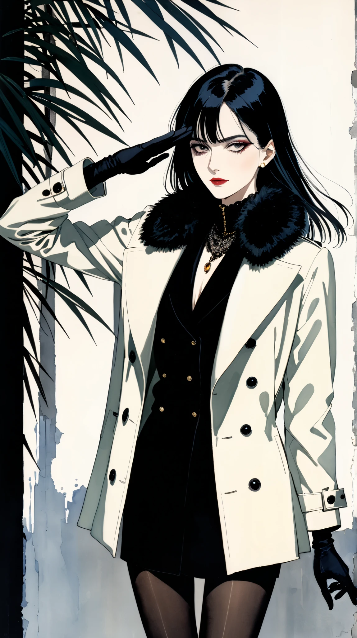 masterpiece, best quality, ukiyo-e:1.2, in hokusai style, a beautiful 20s russian model, ultra detailed face