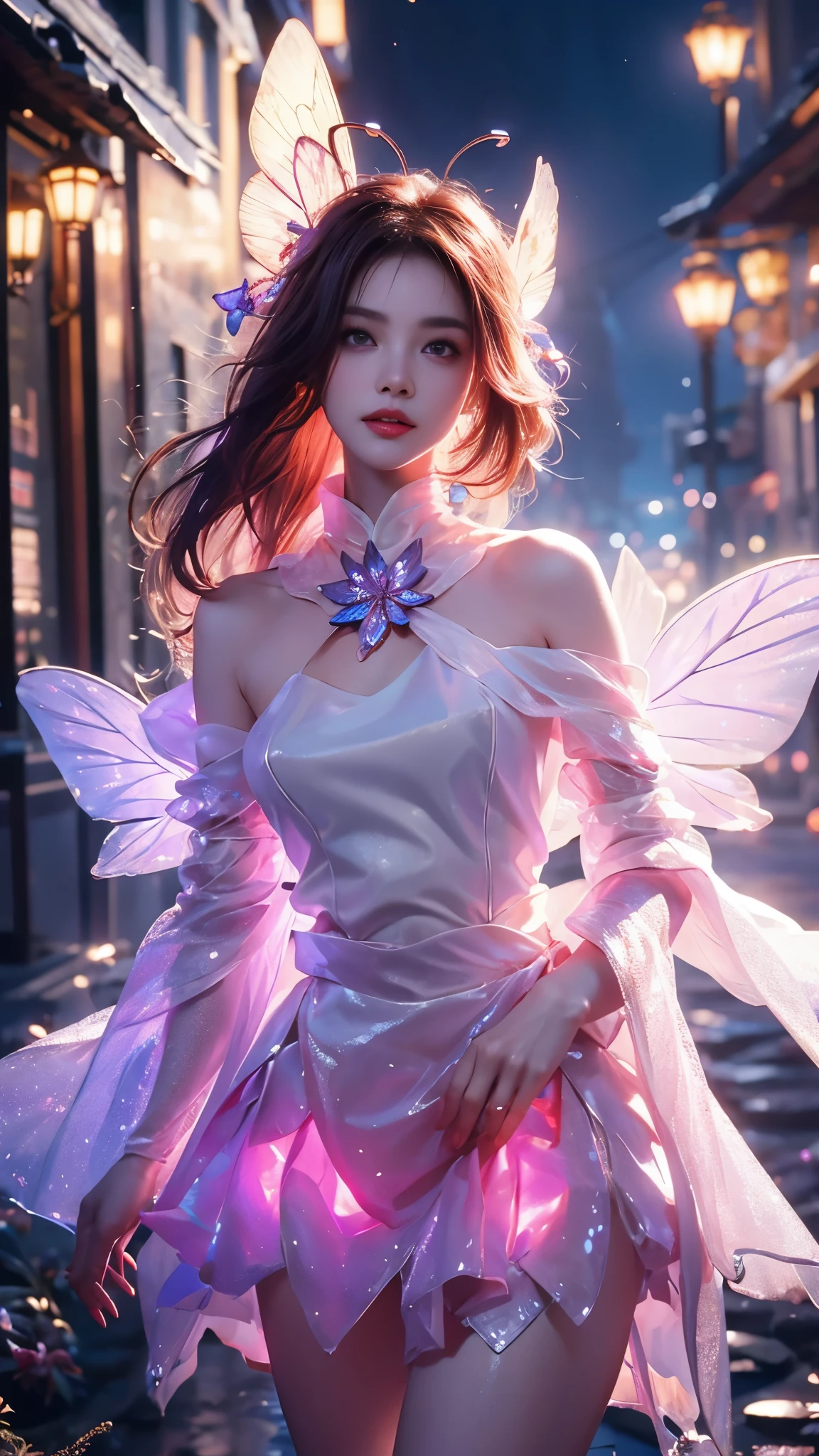 fluorescent color, 1 girl, look at side, beautiful face, Beautiful eyes, (Off The Shoulder: 1.2), upperbody, shinny hair, shining skin, Reduction of glare emissions, The proportions of the fingers are coordinated, tenebrosa, ass pov, Dynamic angle, (((master part))), (((best qualityer))), ((ultra detali)), (illustration), (detailed light), ((an extremely delicate and beautiful)), Dramatic_ombre, lightning strike_tracing, reflection, super high resolution, laser, chibi, Extremo detalhe CG Unity 8K Wallpapers,tmasterpiece,The highest image quality),(Delicate light and shadow,The picture is highly dramatic,cinematic lens effect),full bodyesbian,One in a sparkling white dress,Red hair co give magical universe/elvish,Wenger,wonder wonder wonder wonder wonder wonder wonder wonder wonder wonder wonder wonder wonder wonder wonder wonder wonder wonder wonder wonder wonder wonder wonder wonder wonder wonder wonder wonder wonder wonder wonder wonder,butterflys,dark place,Poseceptional dynamic detail,The lighting effect is outstanding,Vista wide angle),(excellent rendering,Enough to stand out from the crowd),The focus is on the girl in the sparkling dress,Complex spider textures,, devil wings, rain particle splash, uma mulher andando um dark place em volta de flocos de Neve cintilantes e pequenas pontos de luz arrodeando, your red hair is flying in the wind, bright green eyes, she is looking at red tulips with sparkling butterflies around them, red hair woman, mulher em um dark place cheia de pontinhos de luz e flocos de Neve cintilantes, butterflys cintilantes, woman in model pose woman with black hair, dots of light around the woman, magical aura, greeneyes, Supernatural aura, super magical aura red hair woman, she is doing a model pose