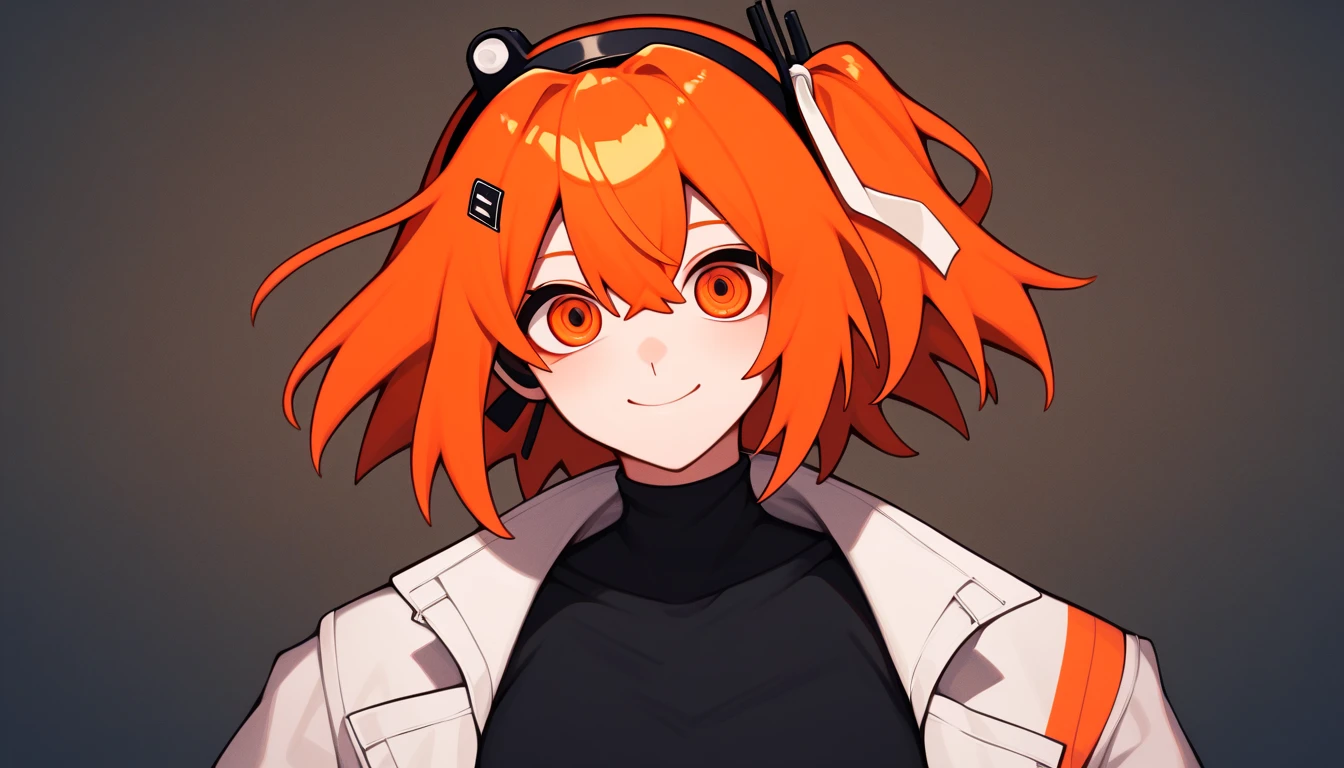 score_9, score_8_up, score_7_up, score_6_up, score_5_up, score_4_up,   source_Anime,   rating:In general,
break,funny face，smile，  High Contrast，
 Adachi Rei,   orange hair,  orange eye , hair ribbon, headlamp  ,   medium hair, one side up,   orange hair，
looking at viewer,   black shirt  ,   white jacket, , indoor, graduate school,   robot  , circuit, Fried Chicken 