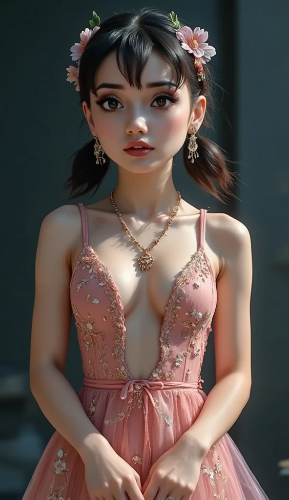 best quality, masterpiece, highres, 1girl,china dress full body,hair ornament,necklace, jewelry,Beautiful face,upon_body, tyndall effect,photorealistic, dark studio, rim lighting, two tone lighting,(high detailed skin:1.2), 8k uhd, dslr, soft lighting, high quality, volumetric lighting, candid, Photograph, high resolution, 4k, 8k, Bokeh