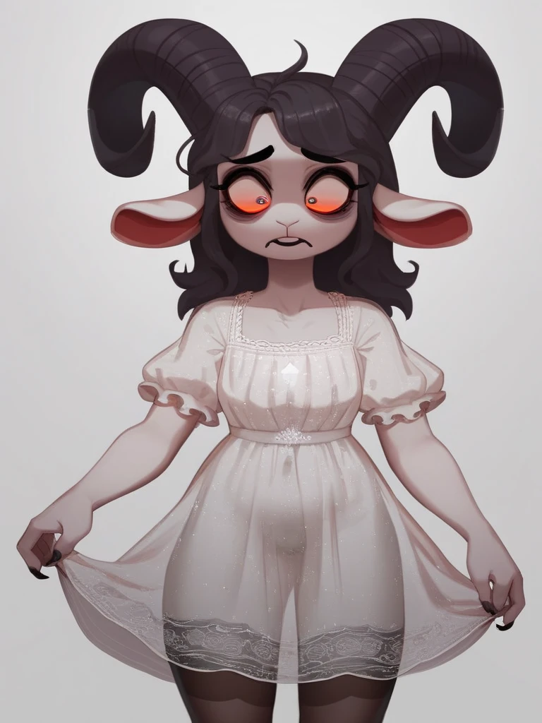 score_9, score_8_up, score_7_up, an Anthro furry black sheep, female black sheep, mammal, standing, naked