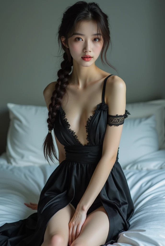 Best quality, masterpiece, ultra high res, (photorealistic:1.4), raw photo, 1girl, offshoulder, in the dark, deep shadow, low key, cold light --auto