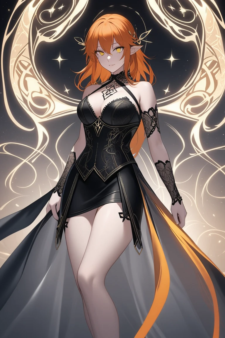 ((Girl in a suit)), ((Gorgeous Starry Sky Background)), ((Ultra Definition)), ((Best Illustration)), ((Cinematic Lighting)), Dynamic Angle, Floating, Detail, (Glitter: 1.2), (Shine: 1.2), (Shine: 1.2), Classic, (Paint: 1.1), (Sketch: 1.1), (Best Quality), (Masterpiece: 1.2), (Anime-style), ( Solo), Beautiful Detail Face, (Big Eyes: 1.3), Red Hair, (Long Hair: 1.2), (Floating Hair: 1.2), (Suit), Detailed Costumes, (Shining Sword: 1.3), (Magic Effects: 1.3), (Cute Boots: 1.1), (Transparent Fabric: 1.1), (Glitter: 1.2), (Glow: 1.2), (Glow: 1.2), (Shine: 1.2), (Flicker: 1.2), (Dazzle: 1.2), Big, Ceremonial Clothes, Black Suit , slacks, big breasts, full body
