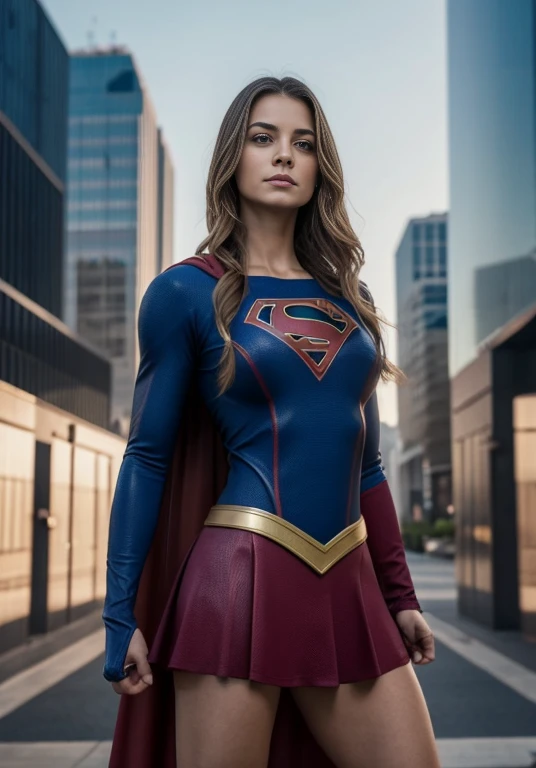  Photo of Supergirl posing sexy in front of the camera with (natural breast: 1.1), Beautiful face, strong and athletic woman ,  Perfect anatomy ,  Perfect anatomy , 8K Resolution,  details  intrincados, mejor quality,  realistic ,  ultra detailed, bright eye, high_nothing, Beautiful face, Tyndall effect, fotor realistic ,  beautiful Supergirl in a beautiful futuristic city, quality, cinematographer, details in the shadows,  details  intrincados,  details 