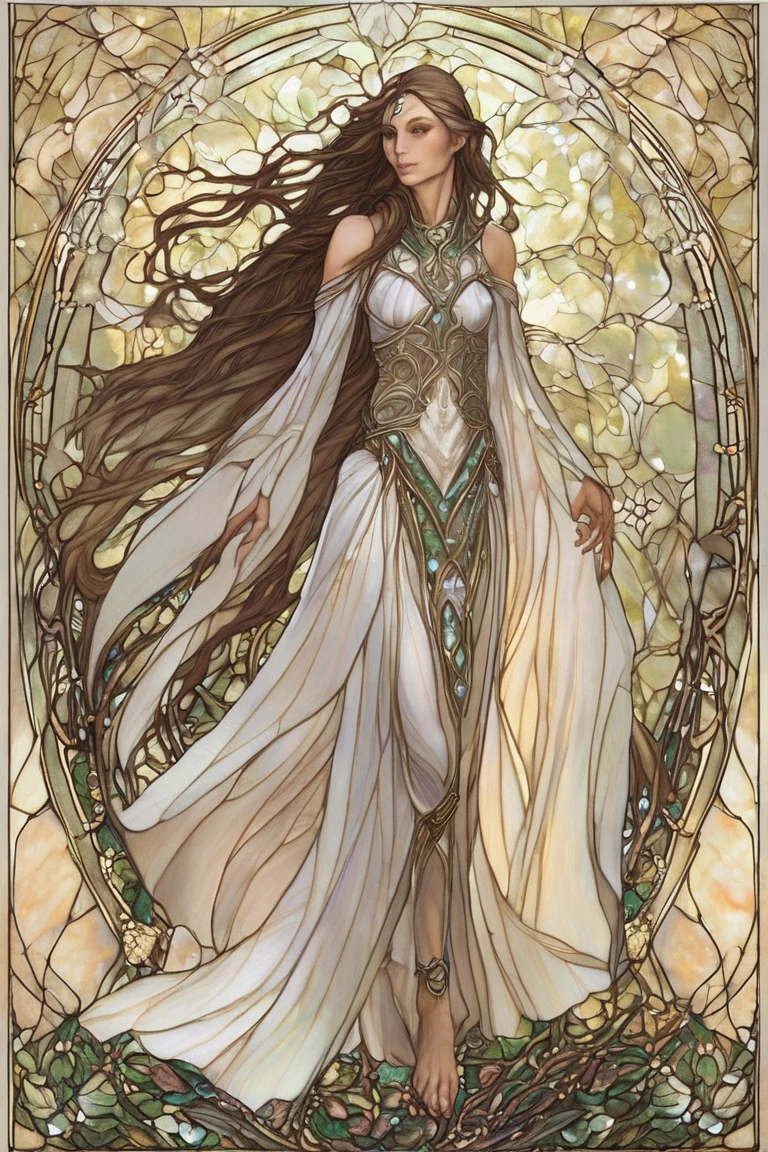 DND Race elf, female, ethereal dress