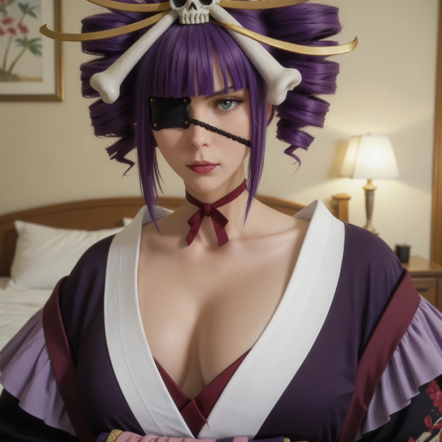 (((Akatsuki outfit,Xiao clothing, ninja, black cloak,black coat, (((heavy,the woman \(naruto\),the woman, blue hair, Orange pupils, short hair, hair ornament, flower, hair flower, ))),(((wide hips))),S-shaped body:1.7))),((masterpiece)),high resolution, ((Best quality at best)),masterpiece,quality,Best quality,((( Exquisite facial features,looking at the audience,There is light in the eyes,shy,blush,pain,endure ))),(((Light and shadow interlace,super gigantic ,cleavage))),(((looking into camera,white paper airplane,white paper,Hands hidden in sleeves)))photorealistic, masterpiece, photorealistic, high resolution, soft light, hips up, amber eyes, blue hair, short hair, Byakugou Seal, Intricate details EABA, cloaks, Ninja, Konan