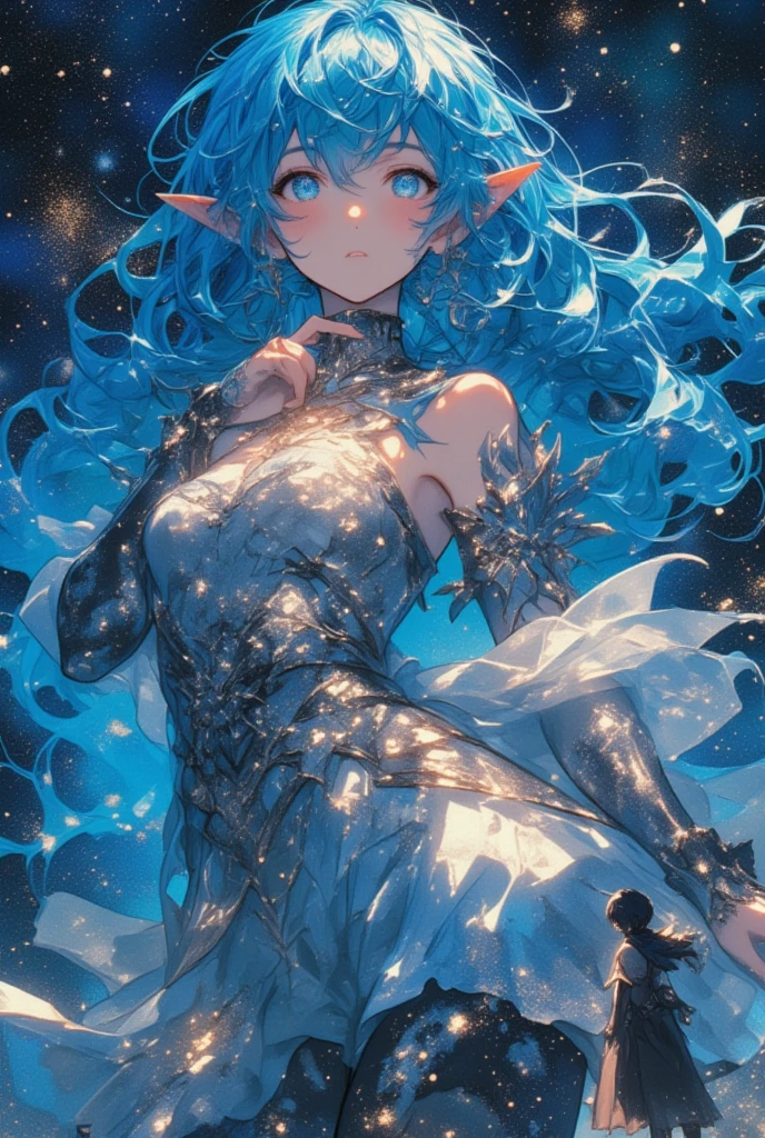 In the ethereal world of a gouache painting, a fervently passionate paranormal nymph dances with graceful abandon, her translucent form embodying both beauty and mystery. The image, a stunningly detailed painting, captures her movements in vibrant hues that seem to shimmer with otherworldly energy. Every swirl of color and delicate brushstroke adds to the enchanting aura of the scene, as if the nymph's presence breathes life into the very canvas itself. This captivating portrayal transcends mere artistry, evoking a sense of wonder and awe in all who gaze upon it.