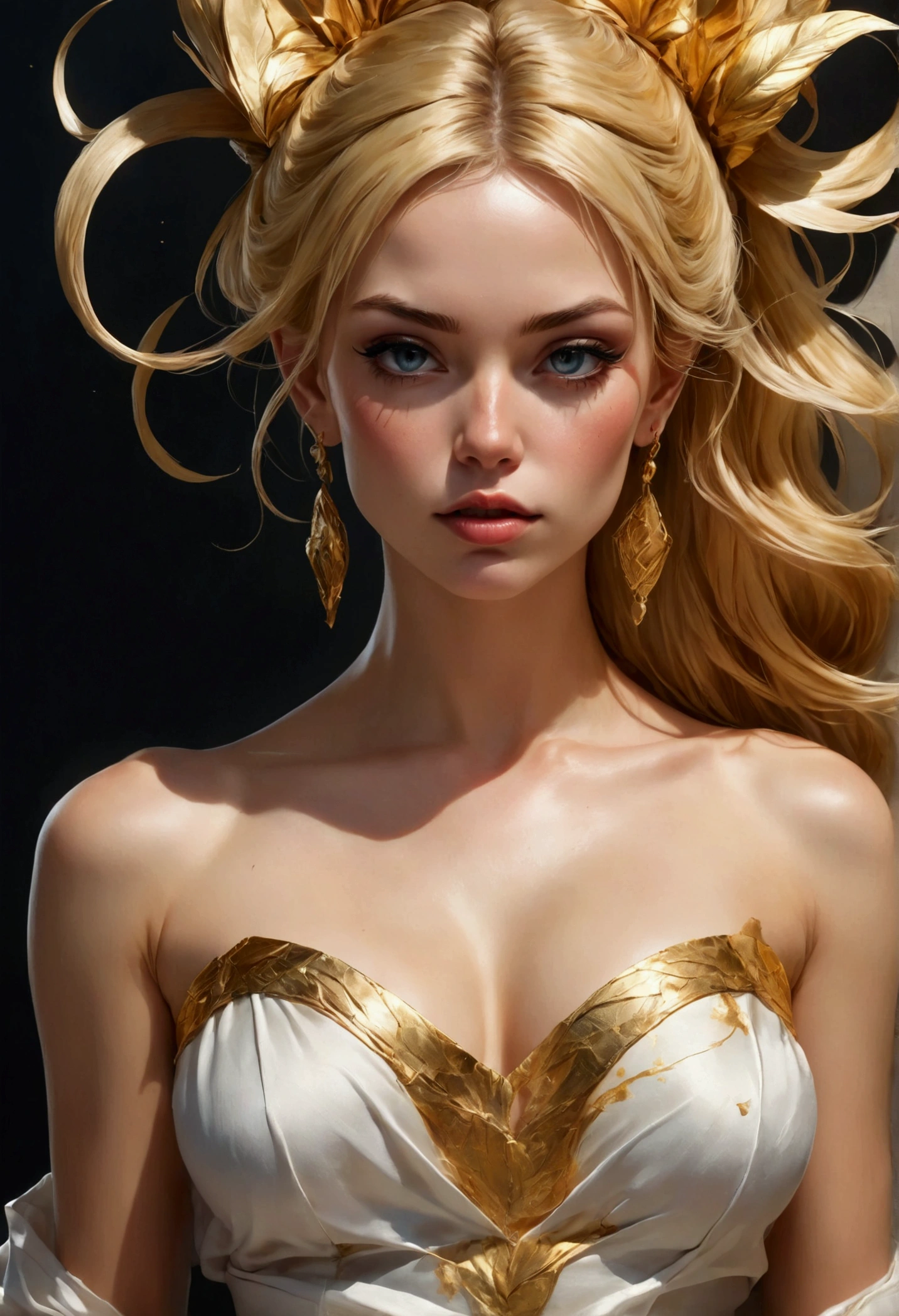 golden and white, spider man, drip outfit, heavy rain, magical, highly detailed, trending on artstation, unreal engine 4 k, cinematic wallpaper by stanley artgerm lau, wlop, rossdraws, james jean, andrei riabovitchev, marc simonetti, yoshitaka amano. background by james jean and gustav klimt, light by julie bell, 4 k, porcelain skin, style of zdislaw beksinski, detailed, 8k, dynamic lighting, white chromatic aberration, soaking wet