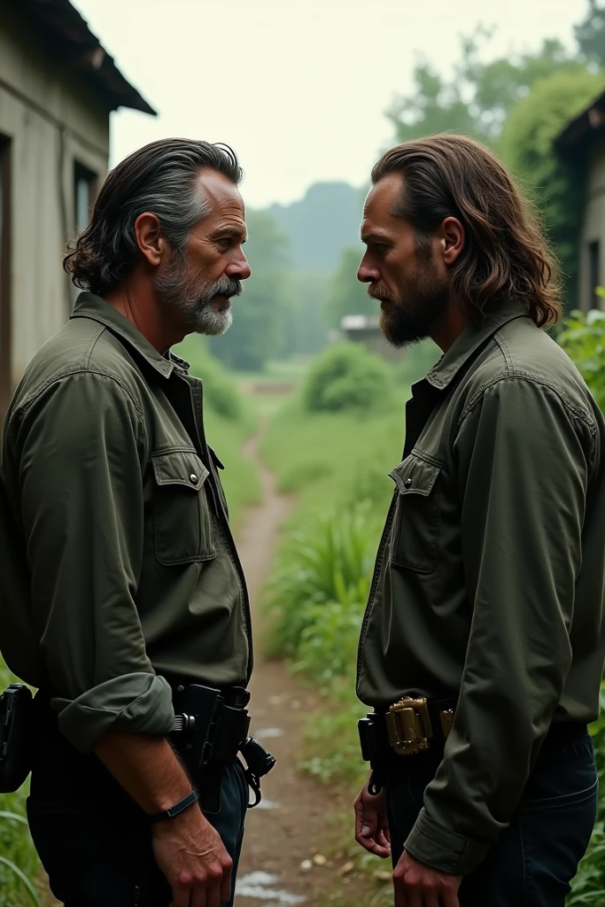 Rick Grimes with Abraham and Negan Smith hugging