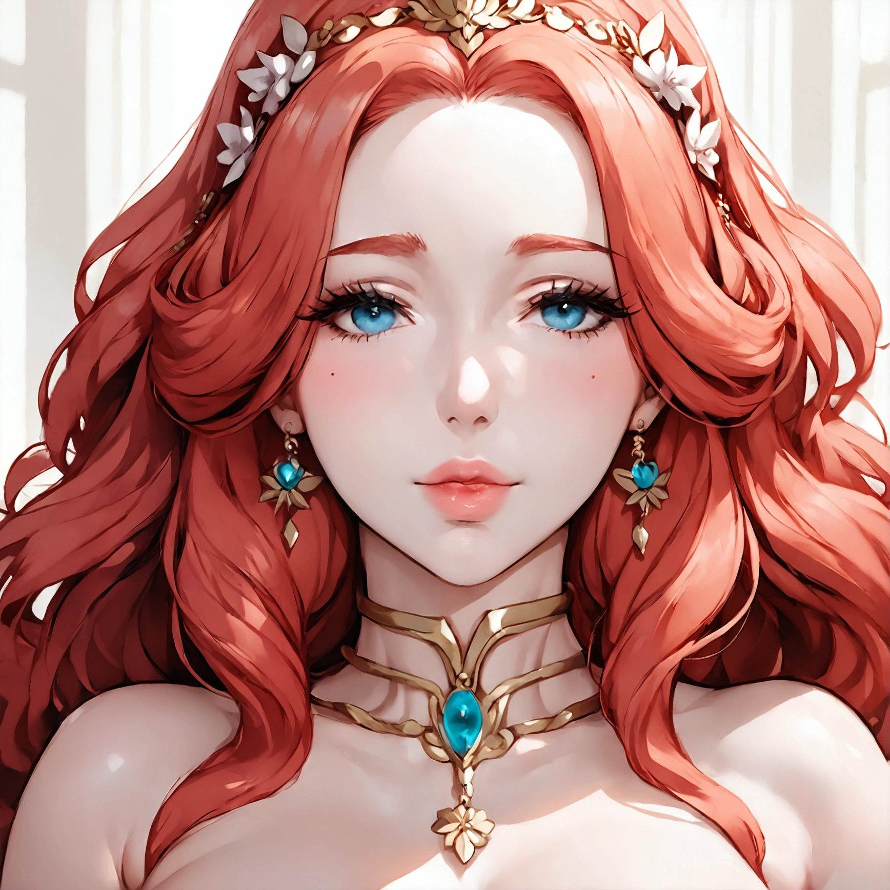 freya,norse goddess,Ancient Europe,(Love,karo,Libido,gold,magia,procreate,Goddess of beauty),White cape,feater,((Long reddish-orange hair,hair braids)),(flying petal,A wide range of luxury accessories),Peerless beauty,(Clear eyes),Seductive expressions,(Bigboobs,beautifullegs),Titillating,(Nordic style clothing),Soak in the lake water,Clear water,(Bath),drenched clothes,Glamorous,((Face lighting,Facing the sun,There are no shadows on the face)),The luster of the garment,((tmasterpiece)),(Best quality at best),(ultra intricately detailed),(Highest definition),(8K),(Clean lines),(Perfect facial features,Perfect flesh)