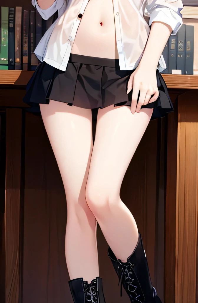 masutepiece、Ultra-high-definition animation quality、8K、stairway、Coming down、48yo、Beautiful Mature Woman、Ultra mini skirt、pantiy、long boots、Perfect limbs、Being watched
