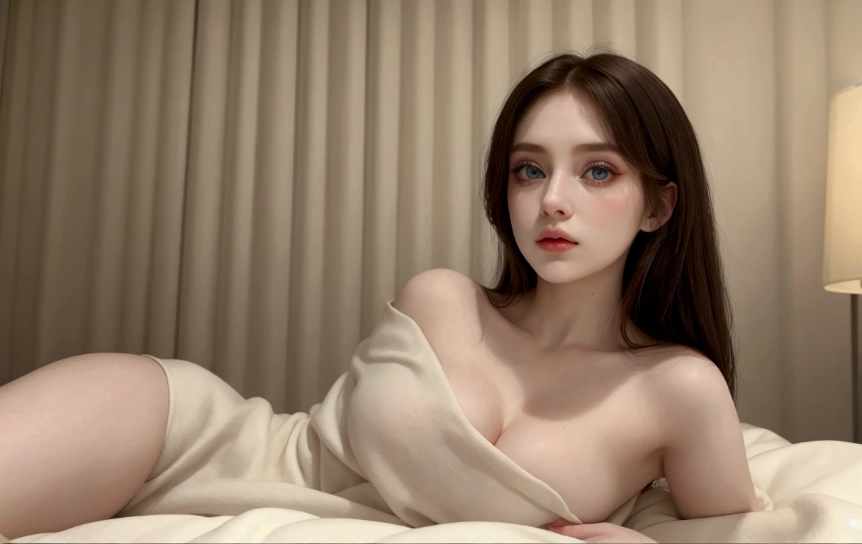 naked、Nude、beautiful breasts、E cup、beautiful nipples、don't wear anything、Hide nothing、Fair skin