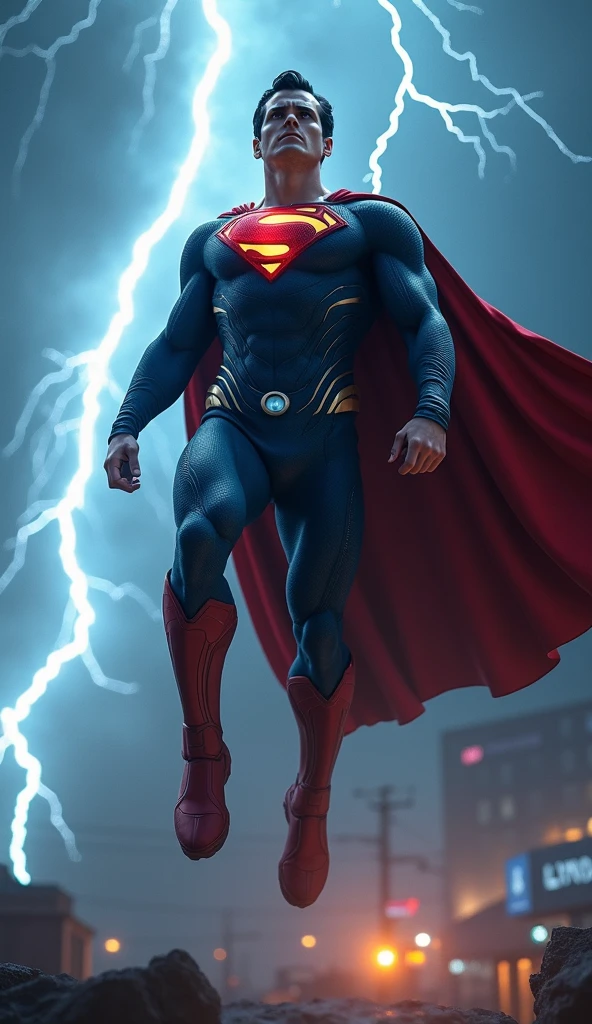(papel de parede 8k extremamente detalhado), An average photo of Superman's corrupted necromancer, intrincado, alto detalhe, Dramatic