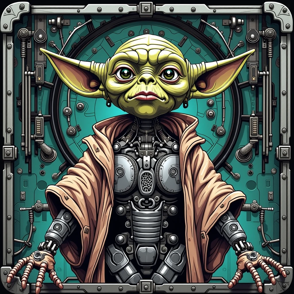 impactful paint of Baby Yoda  <lora:The_Dark_Side_Of_The_Future:1.0>,    highly detailed,   8k,   sharp,  professional, clear,   high contrast, high saturated, , vivid deep blacks, crystal clear