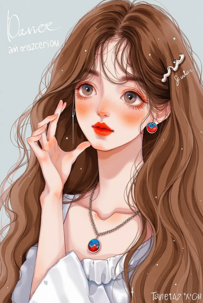 There is a painting of a angel woman with long hair and a tile, Lovely art style, Exquisite painting style,   created in Bowater's art style  , artstrationTrend ,  exquisite digital art , 8K)),  a beautiful art illustration ,  antique style art , Digital Anime Illustration,  Portrait of jisoo blackpink  ,  soft anime illustration , Lovely portrait