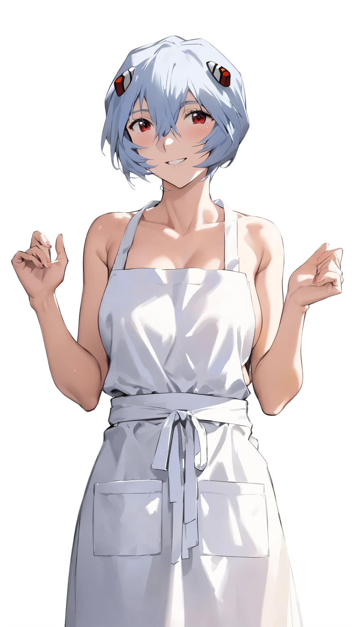 Rei Ayanami、Smile、naked、 apron