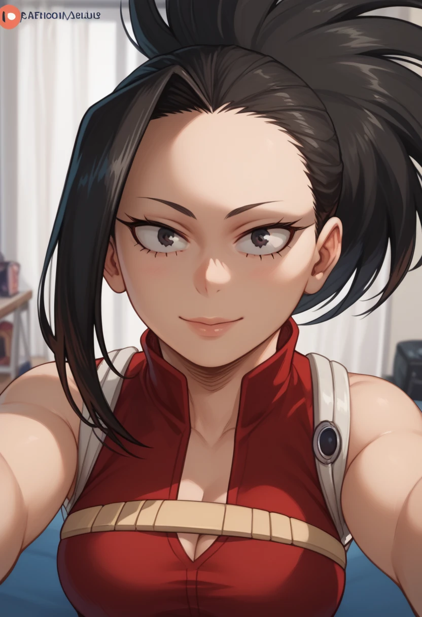 Momo Yaoyorozu from Boku no Hero Academia, big boobs, big hips, pov selfie 