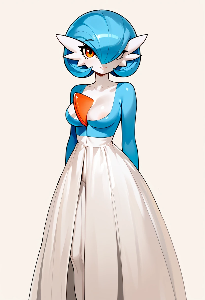 (((gardevoir))), female, anthro, porcelain white skin,score_9, score_8_up, score_7_up, score_6_up, gardevoir,  blue hair, golden eyes, short hair, soft purplish skin , lovely smile, vivid eyes, long dress, drawing_style, drawing, sketch, 1girl, looking at the viewer, solo, alone, (lines drawing), soft colors, (pencil sketch drawing), masterpiece, highres