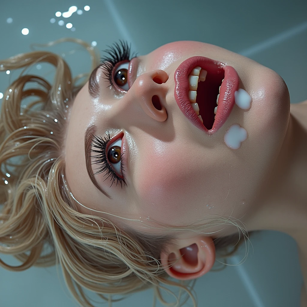 there are two women that are posing for a picture together, her mouth is open wide, excited, full close-up portrait, blowjob, aleksandra waliszewska, medium close up portrait, portrait close - up, closeup headshot, close-up portrait, close - up portrait, close up portrait, anastasia ovchinnikova, photo of young woman, closeup headshot portrait, marta syrko, there is a penis at her mouth, blowjob, mouthful of cum