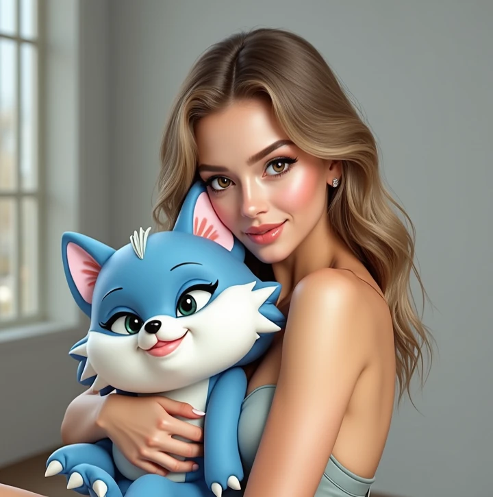 One, check_9,check_8_up,check_7_up, source_cartoon, source_fluffy, Catboat, Anthro fluffy feline girl, tall body, hourglass figure, Adult woman, Blue eyes, :3, Muzzle, pink nose, silver fluffy body, tabby gray tabby cat, длинные светлые hair, hair, closing one eye, standing, Loving expression, simple white background, wear a blue bandeau, (realistic, photorealistic, hyperrealism, photo, hyper detailed fur):1.3, fabulous, ultra clarity, 4K, excellent quality, high detail, close-up, bare chest, , cum on face, sex oral dick oral, The human penis, Zoophilia, cute sucks dick, the cat sucks gently, caresses with tongue, sperm dripping from mouth, balls dick, balls shaved, big dick, juicy dick, touches eggs with hands, plays with eggs, tits naked, Nipples