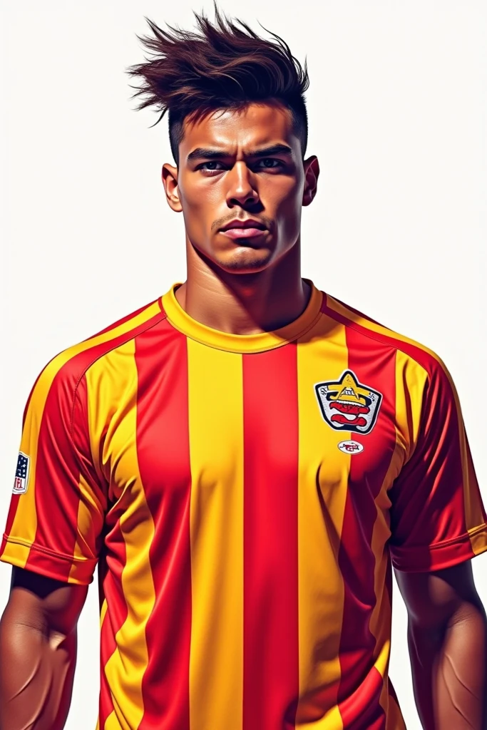 Generate a photo of Cristiano Ronaldo wearing the Bayern Leverkusen 04 shirt