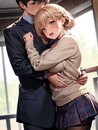 暗いnightの部屋、night、night中、8k, Highest quality, Realistic, Very detailed、Simple room、Young and beautiful girl、Very large breasts、A bust that seems to be bursting、Please show me the amount、Black Hair、Medium Hair、Fluffy carpet、White sexy lingerie、garter belt、I spread my legs up and show you my pussy、Show off your、Light pastel style throughout Man and woman hugging each other facing the front 1:1 、Love love、Flirting、Man touching woman、Sexy Girls、Blouse、ribbon、Short pleated skirt、Hug her from behind、1 Boy。Handsome man talking in your ear、A man grabs a woman from behind、Excited face、Ecstasy、photograph、masterpiece、Highest quality、(Woman with blue eyes and blonde hair Gal、High school classroom Mating with a male Man hugging and sucking a woman Sex with a man Small breasts Legs open upwards、 Woman with blonde bob hair Round eyes 背が高くてA woman with a very pretty face Do the M-leg pose Thigh focus Creampie Creampie Spray sperm your Sexy having sex with male teacher、Photograph the whole body from below at an angle、Sex、High school classroom Erect nipples Mating with a male Sex with a man Big Boobs Plump areola Round eyes A woman with a very pretty face Open your mouth and stick out your tongue Creampie Creampie Spray sperm Covered in sperm An erection that rings the whole body diagonally from below