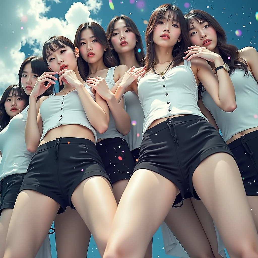 Whimsy kpop girls group photorealistic album cover