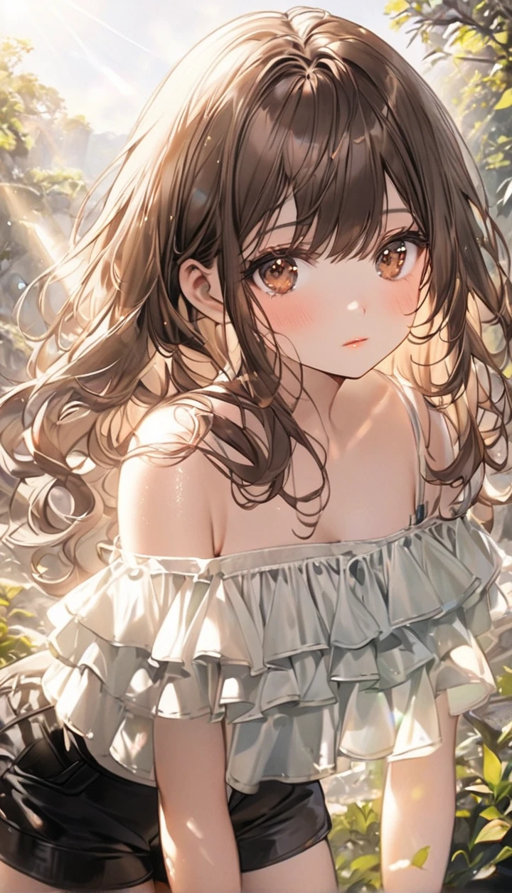 satono diamond,umamusume、Looking down from above at a girl in a white shirt with a low neckline,Nipples are visible、White panty shot,Short、((Small Bust)),(highest quality、4k、8k、High Resolution、masterpiece:1.2)、Super detailed、(Photorealistic:1.37)、Portrait、Sharp Focus、feminine、delicate、White skin、Subtle curves、Gentle expression、Soft lighting、Bright colors、Artistic atmosphere,